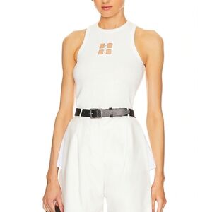 Bevza BB Monogram Tank Top in White XSmall